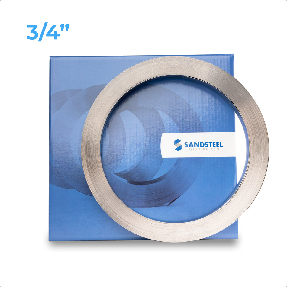 Fita Amarração Fusimec Inox 304 Largura 3/4 X 0.5mm Rolo 30m